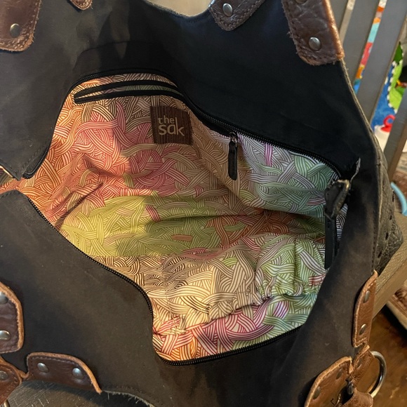 The Sak black with brown straps, leather bag. - Picture 4 of 9